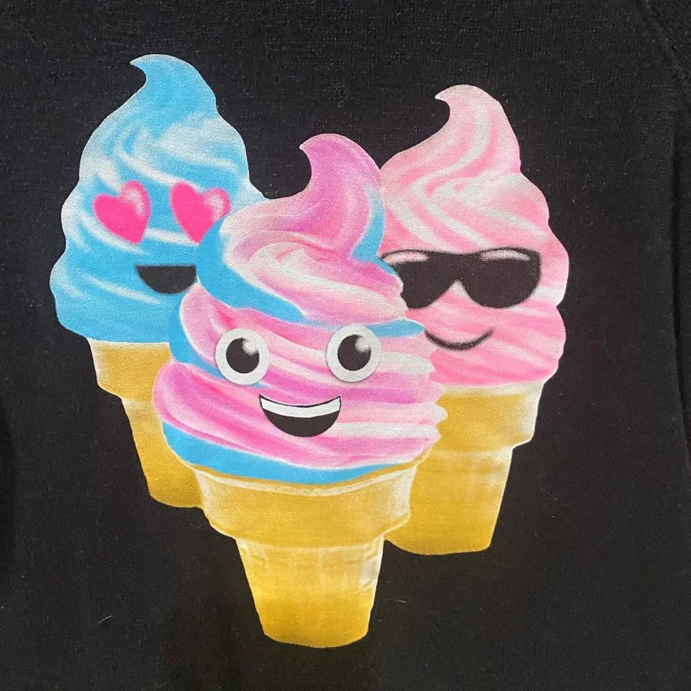 Justice ice cream cone long sleeve black top